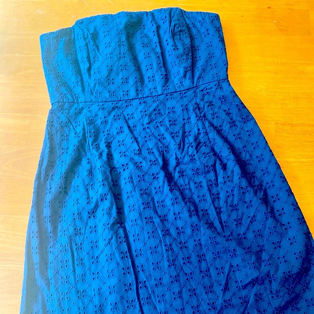 Elegant Blue Strapless Dress